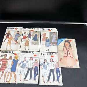 1980s VTG Sewing Pattern Lot Girl Dress Skirt Butterick UC FF NEW SZ 2 4 6 8 10